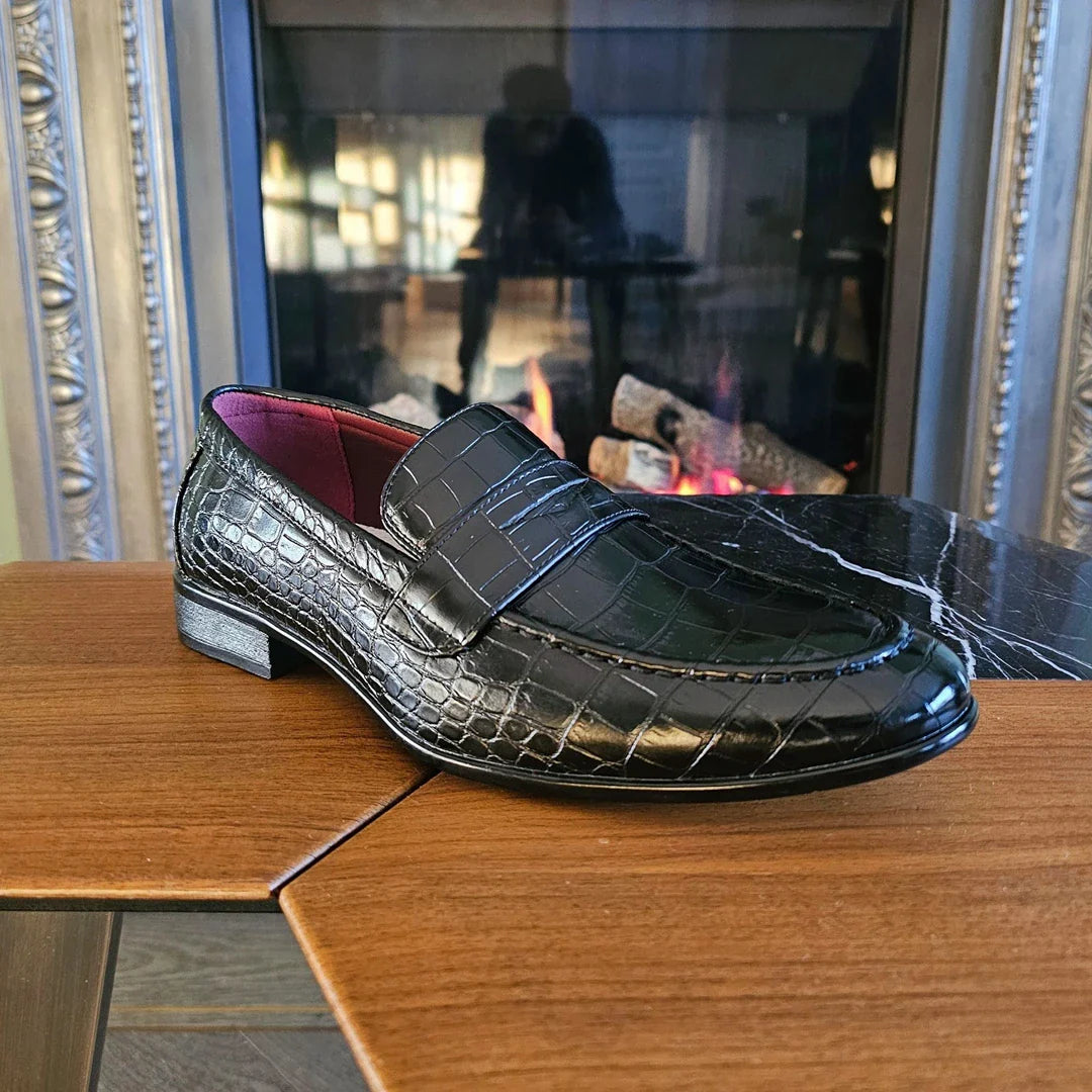 Ανδρικά Επίσημα Μαύρα Μοκασίνια Slip On