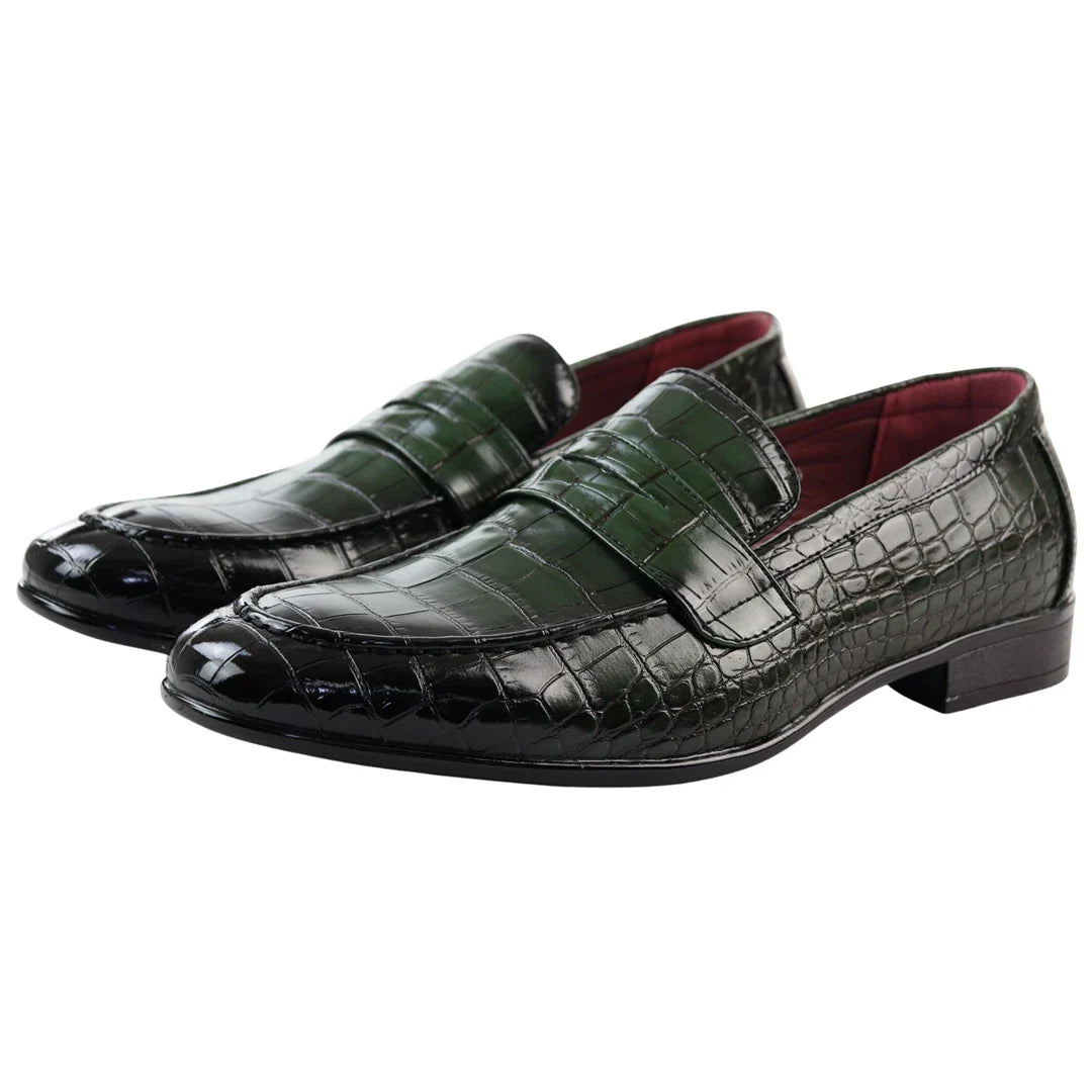 Ανδρικά Loafers Slip On σε Πράσινο Χρώμα