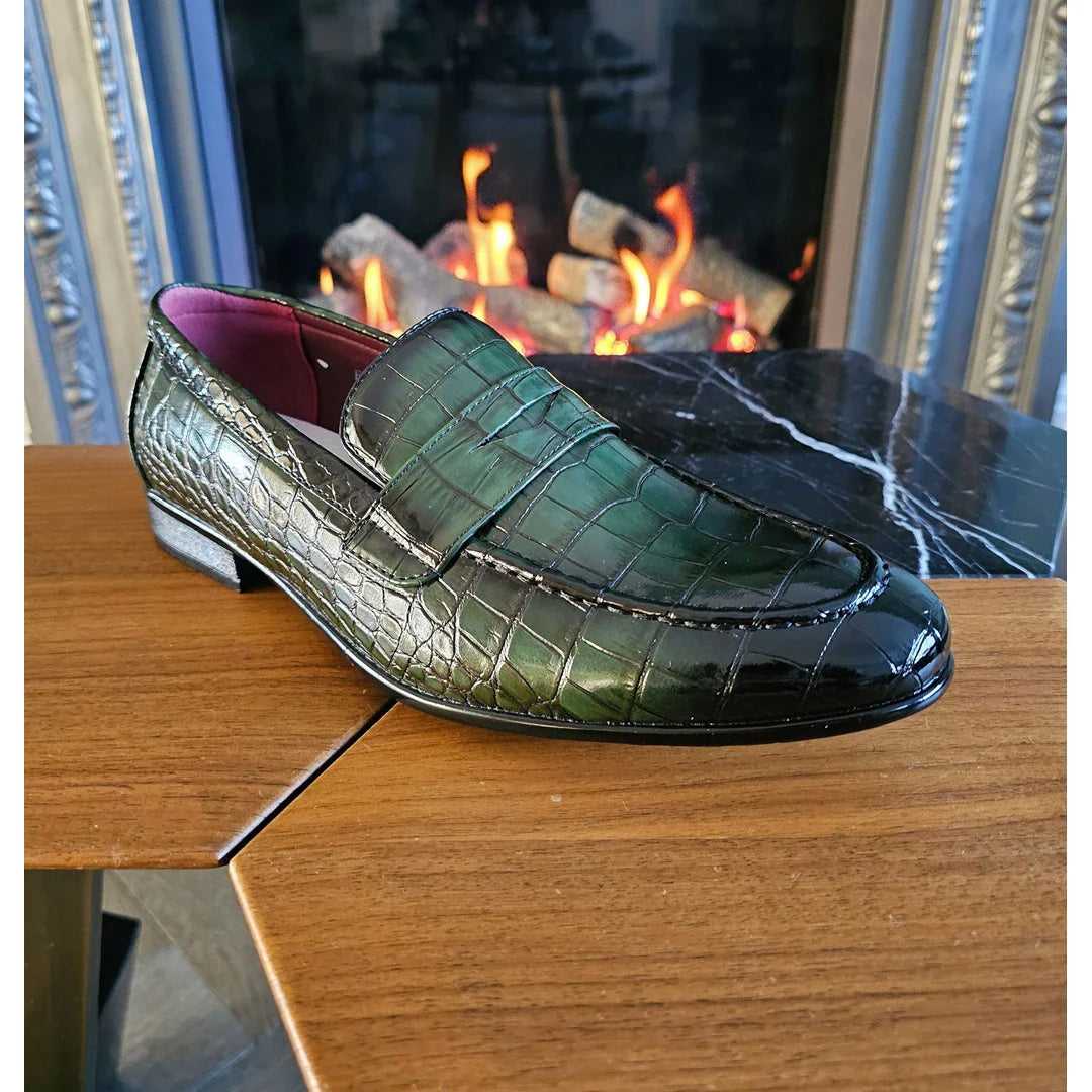 Ανδρικά Loafers Slip On σε Πράσινο Χρώμα