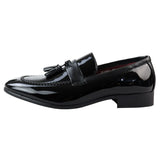 Ανδρικά Μαύρα Loafers με Λουστρίνι και Φούντα
