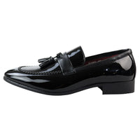 Ανδρικά Μαύρα Loafers με Λουστρίνι και Φούντα