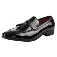 Ανδρικά Μαύρα Loafers με Λουστρίνι και Φούντα
