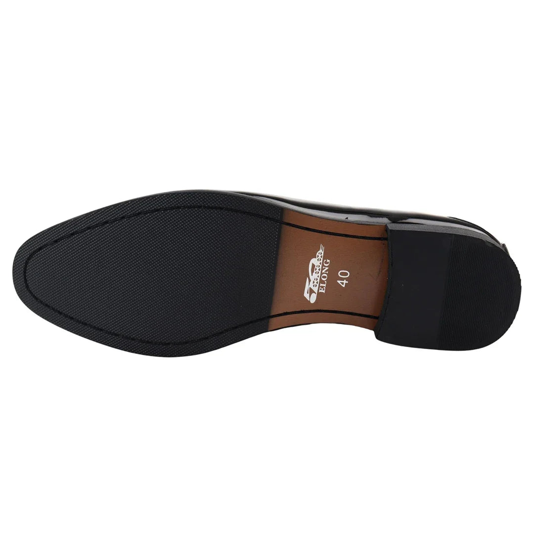 Ανδρικά Μαύρα Loafers με Λουστρίνι και Φούντα