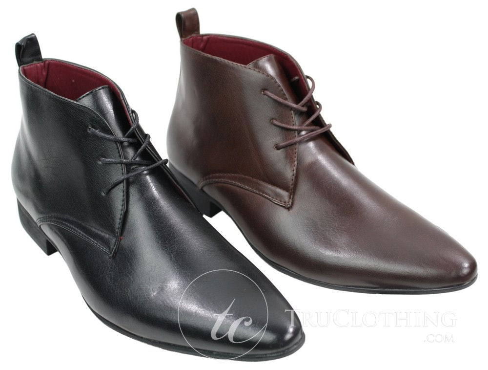 Ανδρικά Μαύρα Καφέ Δερμάτινα Μποτάκια Ιταλικά Smart Chesea Dealer Slip On