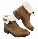 Ανδρικές, καφέ, στρατιωτικές, δερμάτινες, φλις, γούνινες, casual, στρατιωτικές μπότες μάχης