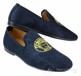Fiorello HD0112-04 - Ανδρικά Μαύρα Μοκασίνια Iconic Medusa Slip On Παπούτσια Οδήγησης PU Σουέτ Ιταλικά