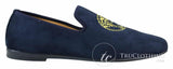 Fiorello HD0112-04 - Ανδρικά Μαύρα Μοκασίνια Iconic Medusa Slip On Παπούτσια Οδήγησης PU Σουέτ Ιταλικά