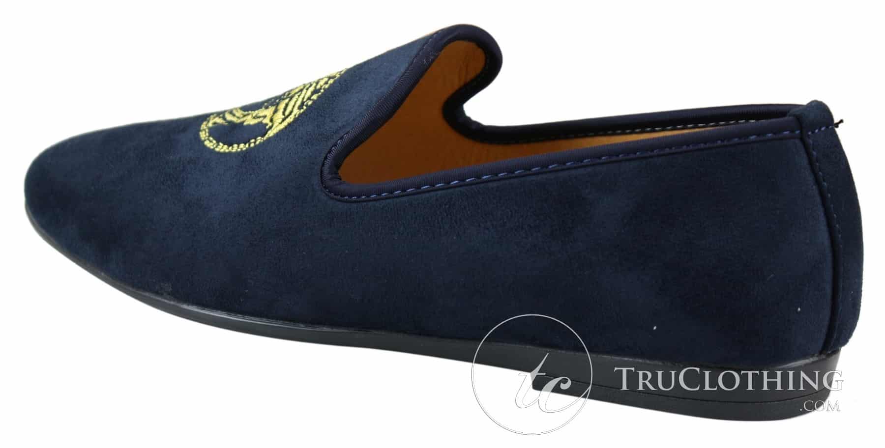 Fiorello HD0112-04 - Ανδρικά Μαύρα Μοκασίνια Iconic Medusa Slip On Παπούτσια Οδήγησης PU Σουέτ Ιταλικά