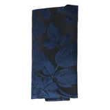 Σετ Τετράγωνης Γραβάτας με Τετράγωνη Τσέπη για Ανδρικά Γραβάτα με Επίσημο Λουλουδάτο Στυλ - Μπλε Σκούρο Μπλε