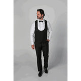 Ανδρικό μαύρο κοστούμι Ford Classic Tuxedo 3 τεμαχίων με σατέν πέτα