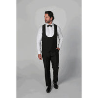 Ανδρικό μαύρο κοστούμι Ford Classic Tuxedo 3 τεμαχίων με σατέν πέτα
