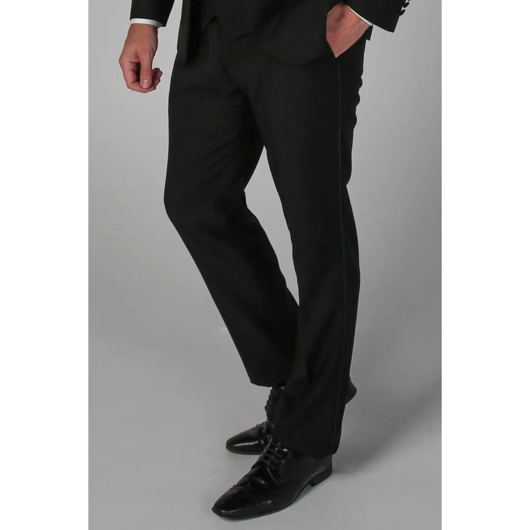 Ford - Ανδρικό Μαύρο Παντελόνι Tuxedo