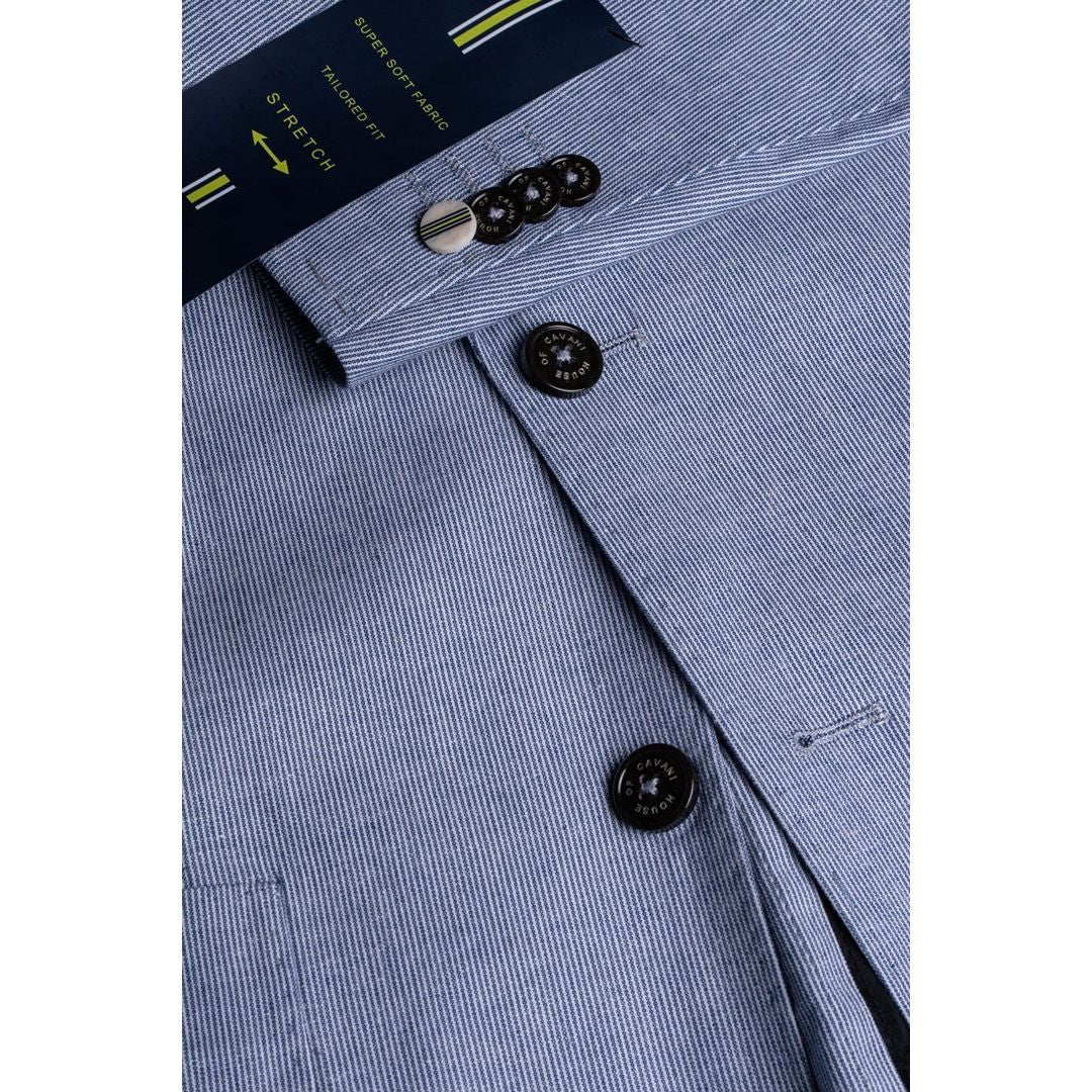 Fredrik - Ανδρικό Μπλε Καλοκαιρινό Κοστούμι Γάμου 2 Τεμαχίων