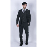 Ανδρικό τουίντ λαδί κοστούμι 3 τεμαχίων με ραφή από έλατο Κλασικό vintage Γάμος δεκαετίας 1920