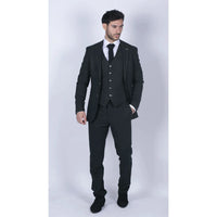 Ανδρικό τουίντ λαδί κοστούμι 3 τεμαχίων με ραφή από έλατο Κλασικό vintage Γάμος δεκαετίας 1920