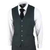 Ανδρικό τουίντ λαδί κοστούμι 3 τεμαχίων με ραφή από έλατο Κλασικό vintage Γάμος δεκαετίας 1920