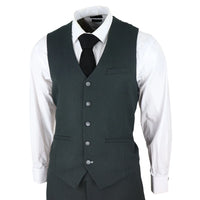 Ανδρικό τουίντ λαδί κοστούμι 3 τεμαχίων με ραφή από έλατο Κλασικό vintage Γάμος δεκαετίας 1920