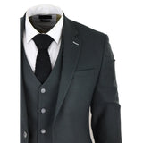 Ανδρικό τουίντ λαδί κοστούμι 3 τεμαχίων με ραφή από έλατο Κλασικό vintage Γάμος δεκαετίας 1920