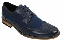 Ανδρικά Δερμάτινα Παπούτσια Brogues Ιταλικού Σχεδιασμού Έξυπνα Καθημερινά Καφέ Μαύρο Ναυτικό Ρετρό