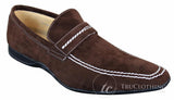 Galax GH052 - Ανδρικά Καφέ Δερμάτινα Παπούτσια Slip On από Σουέτ, Έξυπνα, Casual, Μέγεθος 5, 6, 7, 8, 9, 10, 11