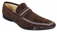Galax GH052 - Ανδρικά Καφέ Δερμάτινα Παπούτσια Slip On από Σουέτ, Έξυπνα, Casual, Μέγεθος 5, 6, 7, 8, 9, 10, 11