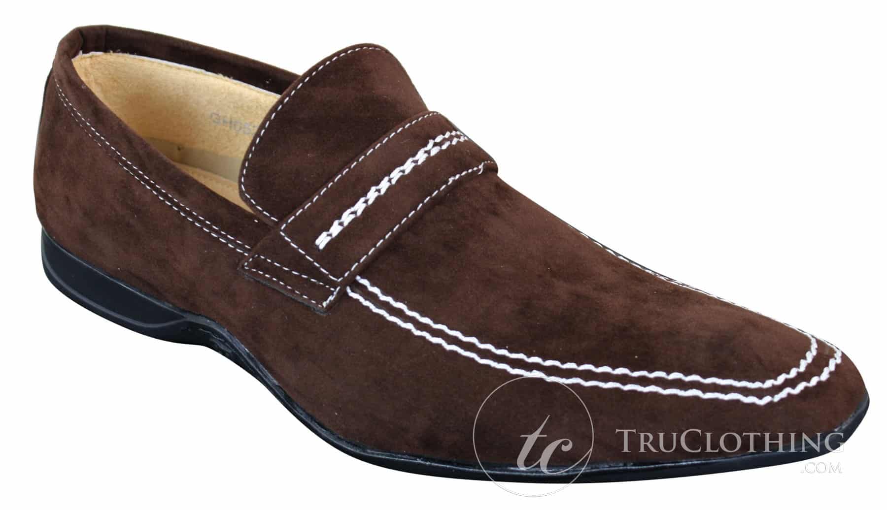 Galax GH052 - Ανδρικά Καφέ Δερμάτινα Παπούτσια Slip On από Σουέτ, Έξυπνα, Casual, Μέγεθος 5, 6, 7, 8, 9, 10, 11