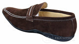 Galax GH052 - Ανδρικά Καφέ Δερμάτινα Παπούτσια Slip On από Σουέτ, Έξυπνα, Casual, Μέγεθος 5, 6, 7, 8, 9, 10, 11