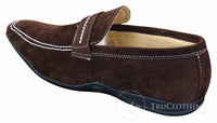 Galax GH052 - Ανδρικά Καφέ Δερμάτινα Παπούτσια Slip On από Σουέτ, Έξυπνα, Casual, Μέγεθος 5, 6, 7, 8, 9, 10, 11