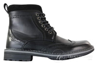 Galax GLX3521 Ανδρικά Καφέ Μαύρα Μποτάκια Brogues από Δέρμα, Σουέτ, Δερμάτινα, Κορδόνια, Cowboy, Έξυπνο, Casual