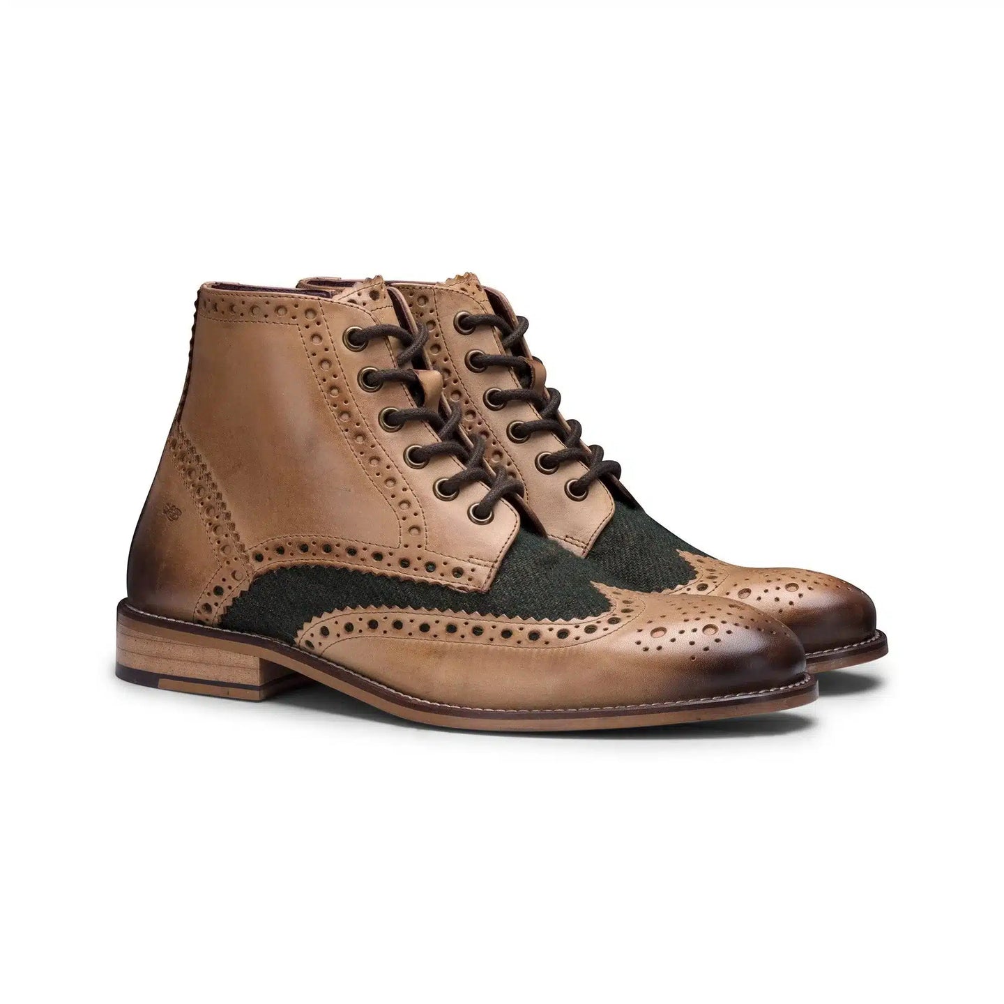 Ανδρικά vintage μπότες από γνήσιο δέρμα, brogues, σουέτ τουίντ, δεκαετία του 1920, κομψά επίσημα παπούτσια με κορδόνια