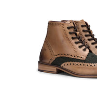 Ανδρικά vintage μπότες από γνήσιο δέρμα, brogues, σουέτ τουίντ, δεκαετία του 1920, κομψά επίσημα παπούτσια με κορδόνια
