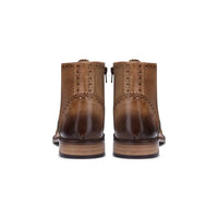 Ανδρικά vintage μπότες από γνήσιο δέρμα, brogues, σουέτ τουίντ, δεκαετία του 1920, κομψά επίσημα παπούτσια με κορδόνια