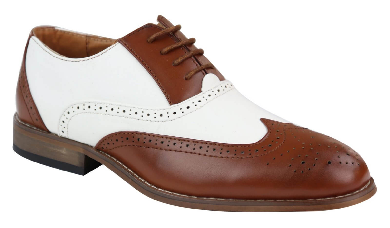 Ανδρικά Καφέ/Λευκά Παπούτσια Brogue