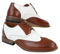 Ανδρικά Καφέ/Λευκά Παπούτσια Brogue