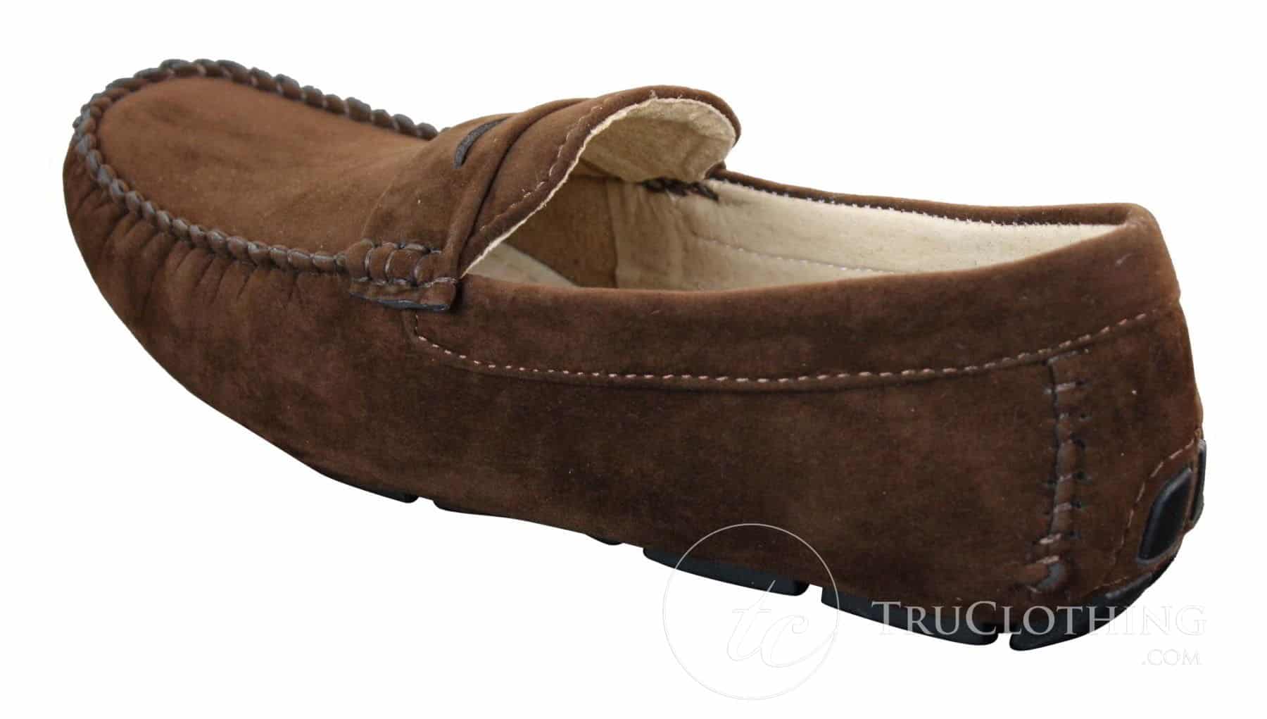 Ανδρικά Slip On Δερμάτινα Παπούτσια Μοκασίνια από Σουέτ, Έξυπνα Καθημερινά, Καφέ Μπεζ