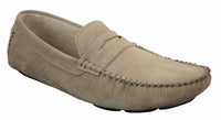 Ανδρικά Slip On Δερμάτινα Παπούτσια Μοκασίνια από Σουέτ, Έξυπνα Καθημερινά, Καφέ Μπεζ