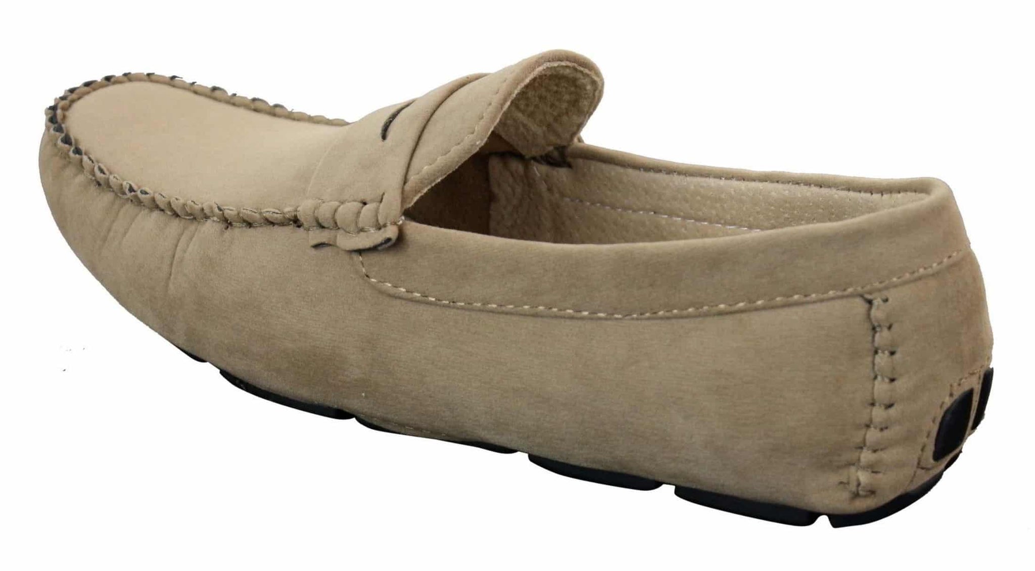 Ανδρικά Slip On Δερμάτινα Παπούτσια Μοκασίνια από Σουέτ, Έξυπνα Καθημερινά, Καφέ Μπεζ