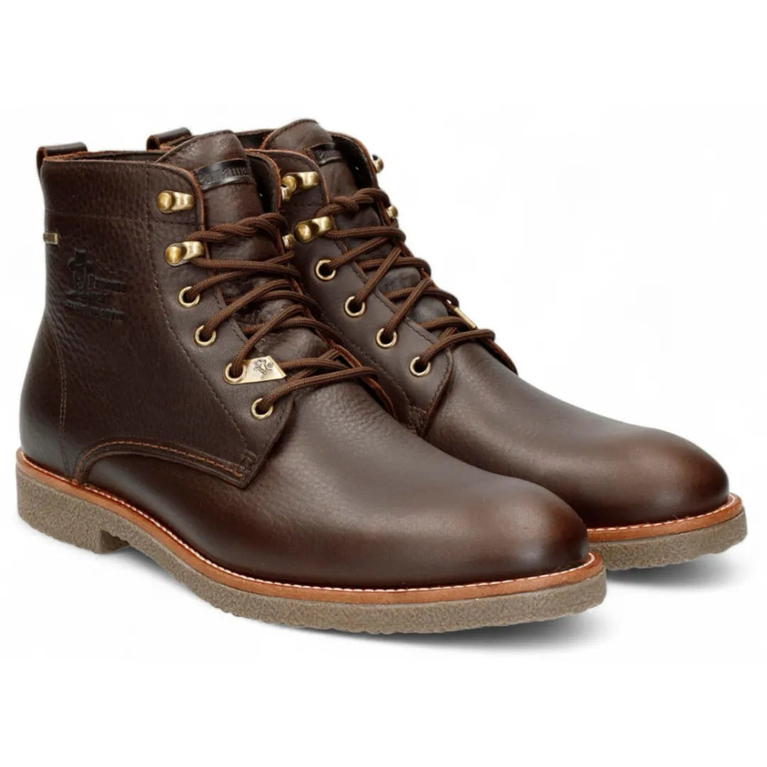 Glasgow GTX C2 - Ανδρικά Καφέ Δερμάτινα Μπότες με Δέσιμο στον Αστραγάλο