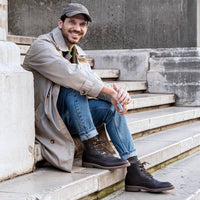 Glasgow GTX C2 - Ανδρικά Καφέ Δερμάτινα Μπότες με Δέσιμο στον Αστραγάλο