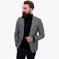 Τριπλό μάλλινο κοστούμι Happy Gentleman ELEGANTE με καφέ γιλέκο σε αντίθεση