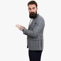 Τριπλό μάλλινο κοστούμι Happy Gentleman ELEGANTE με καφέ γιλέκο σε αντίθεση