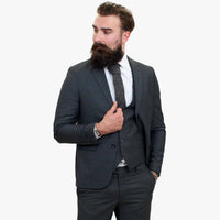 Happy Gentleman GRINGO Γκρι Μάλλινο Κοστούμι 3 Τεμαχίων