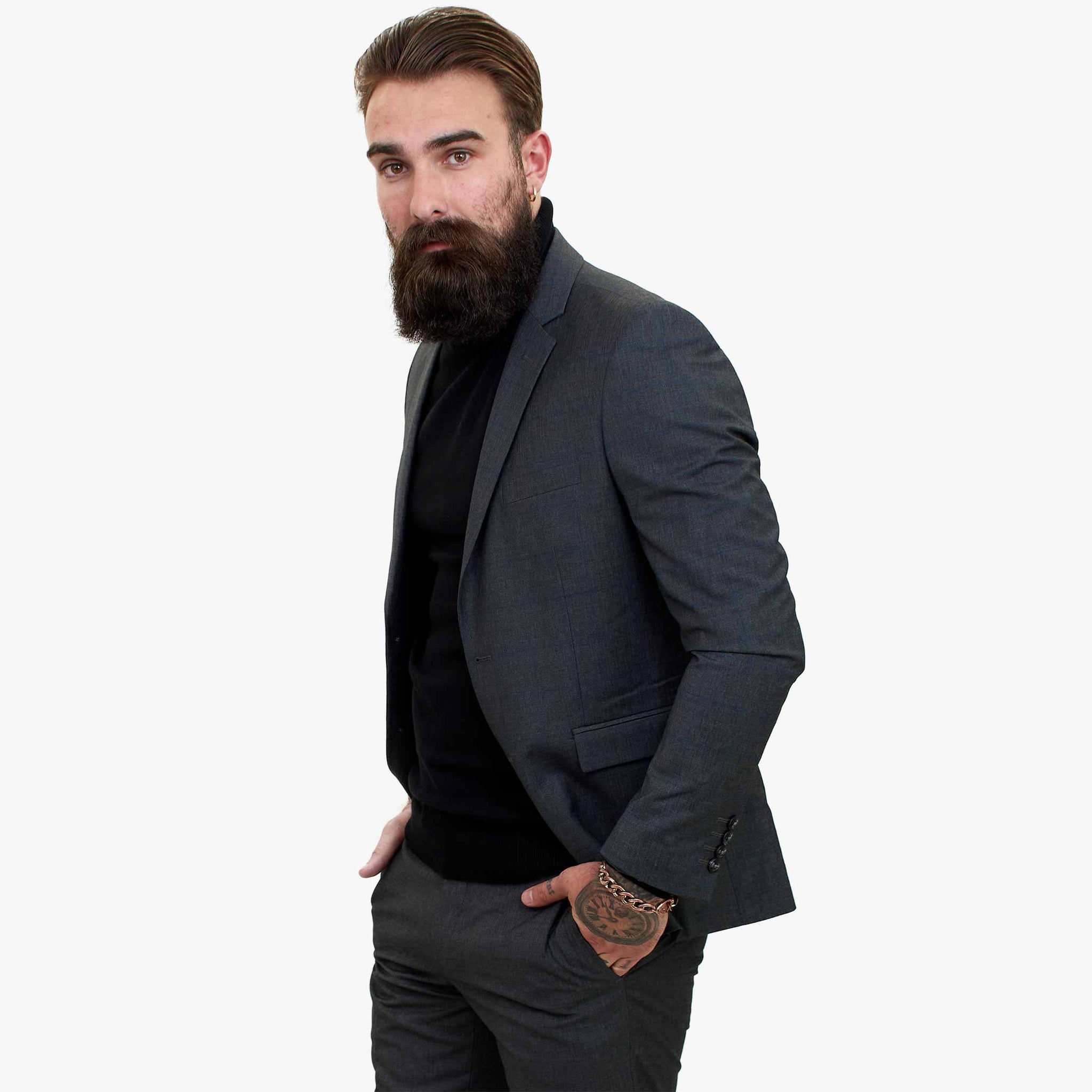 Happy Gentleman GRINGO Γκρι Μάλλινο Κοστούμι 3 Τεμαχίων