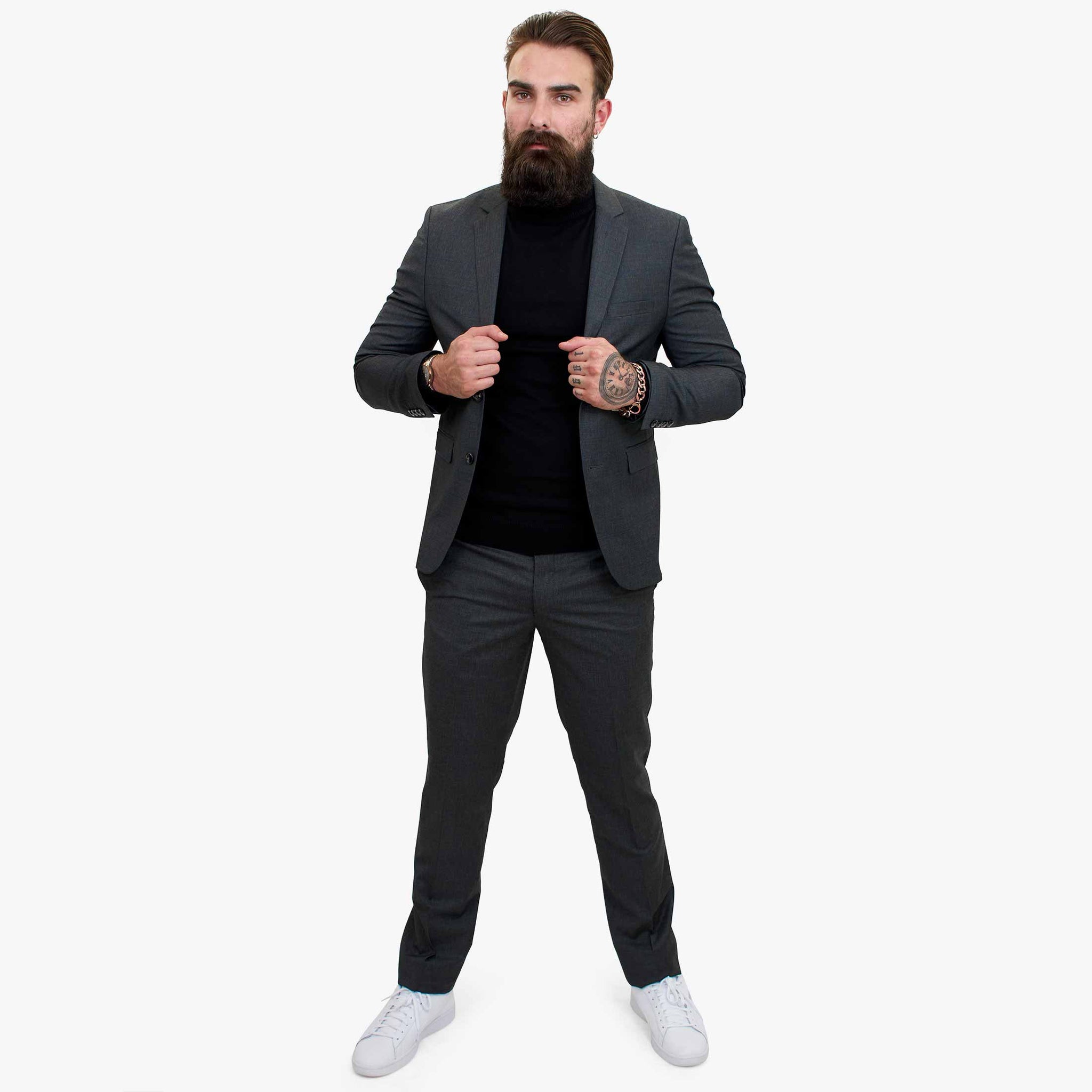 Happy Gentleman GRINGO Γκρι Μάλλινο Κοστούμι 3 Τεμαχίων
