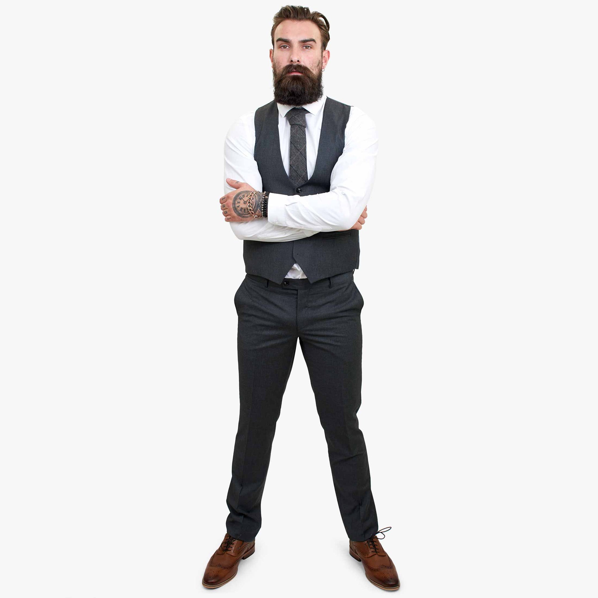 Happy Gentleman GRINGO Γκρι Μάλλινο Κοστούμι 3 Τεμαχίων