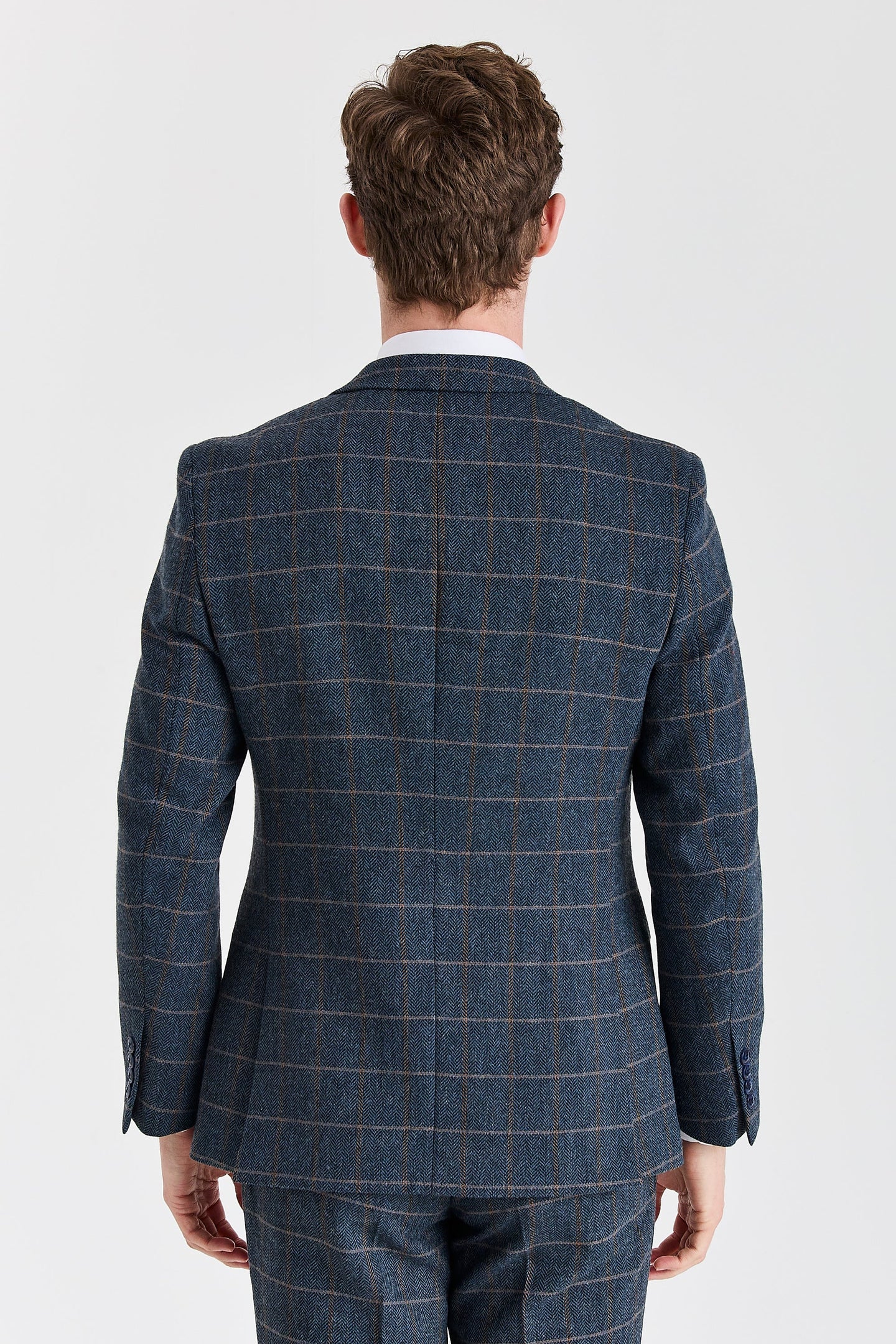 Harris - Ανδρικό Μπλέιζερ από Μαλλί Tweed σε Navy Navy
