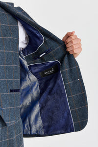 Harris - Ανδρικό Μπλέιζερ από Μαλλί Tweed σε Navy Navy