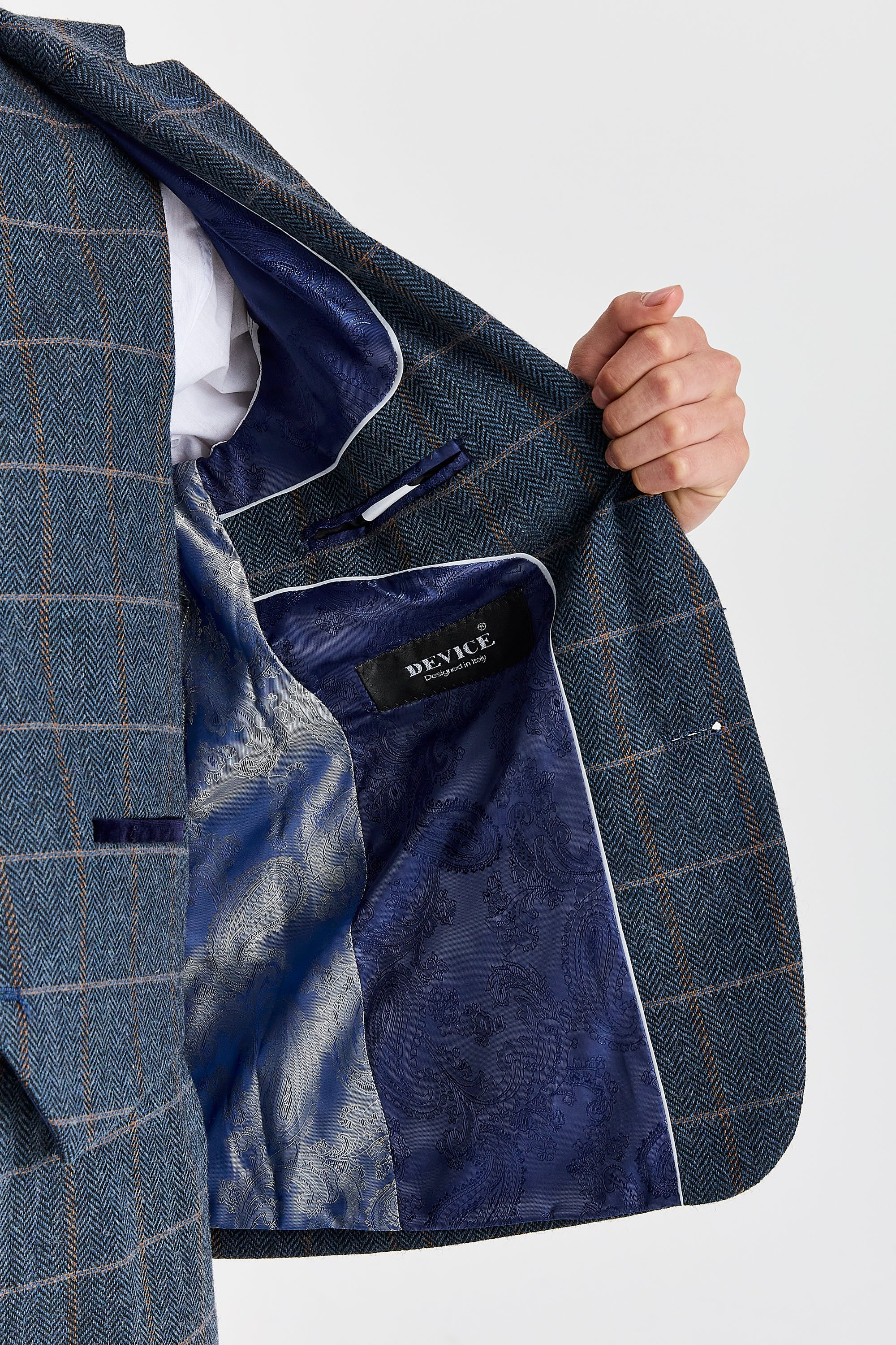 Harris - Ανδρικό Μπλέιζερ από Μαλλί Tweed σε Navy Navy