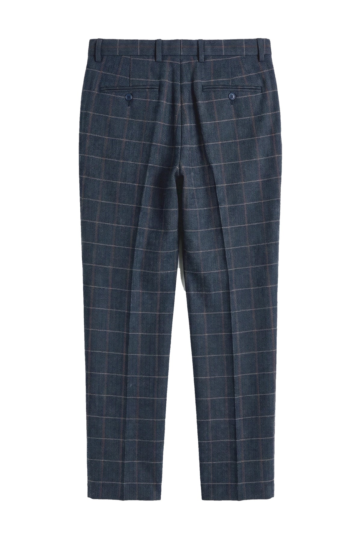 Harris - Ανδρικό Παντελόνι από Μαλλί Tweed σε Navy Navy