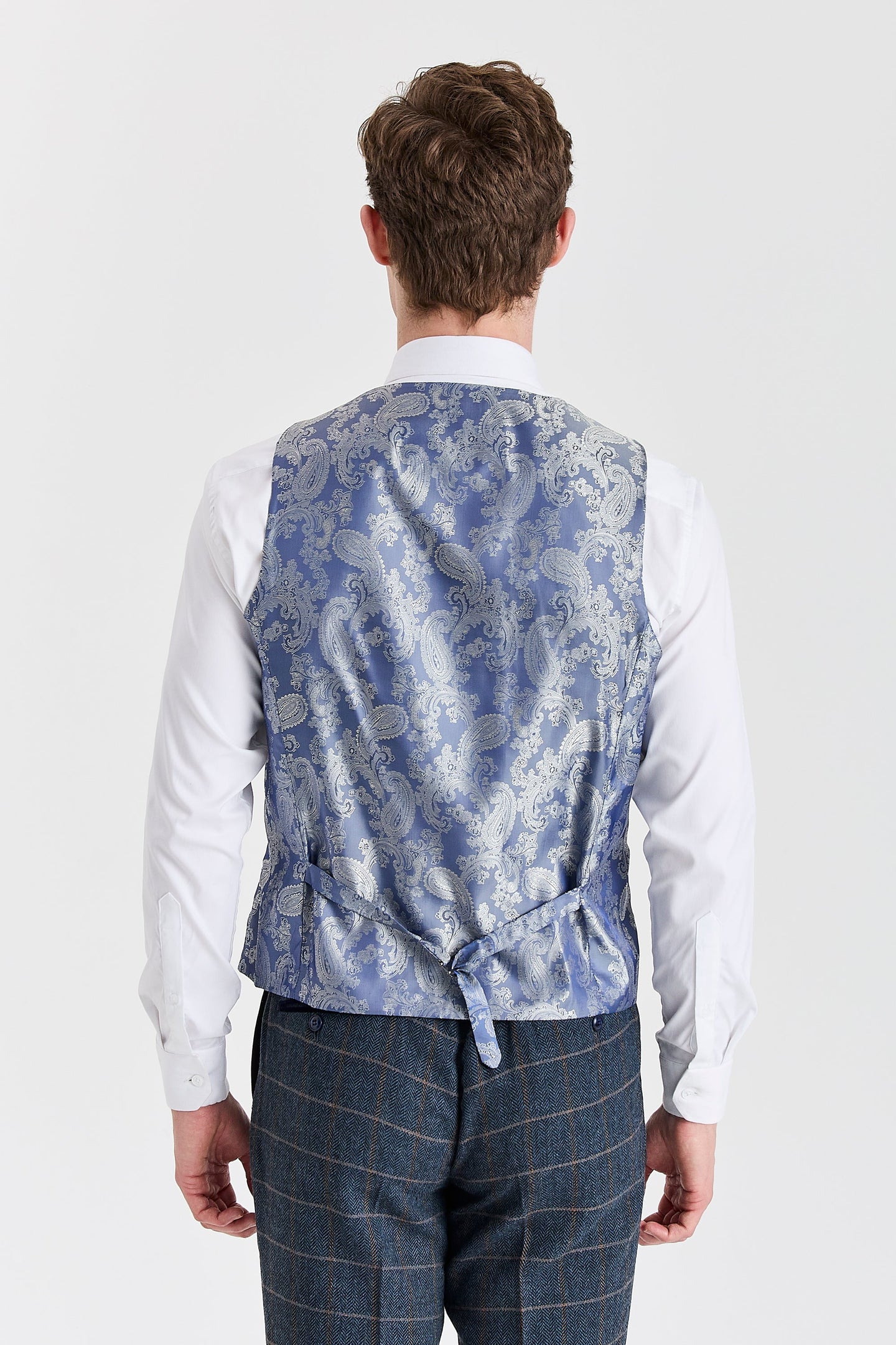 Harris - Ανδρικό Γιλέκο από Μαλλί Tweed σε Navy Navy